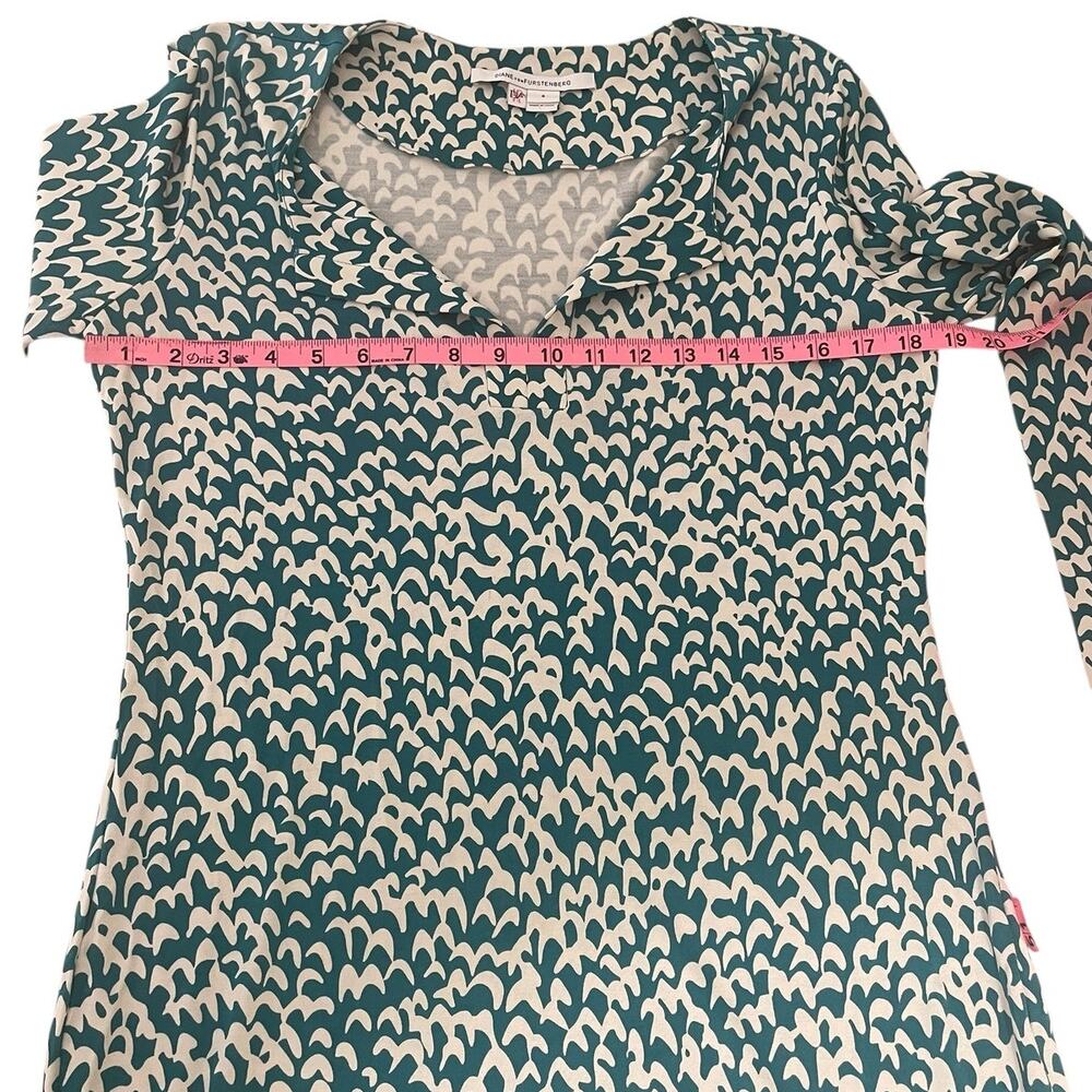 Diane Von Furstenberg Reina Long Sleeve Shift Dress 100% Silk Classic Size 8 - Picture 9 of 14
